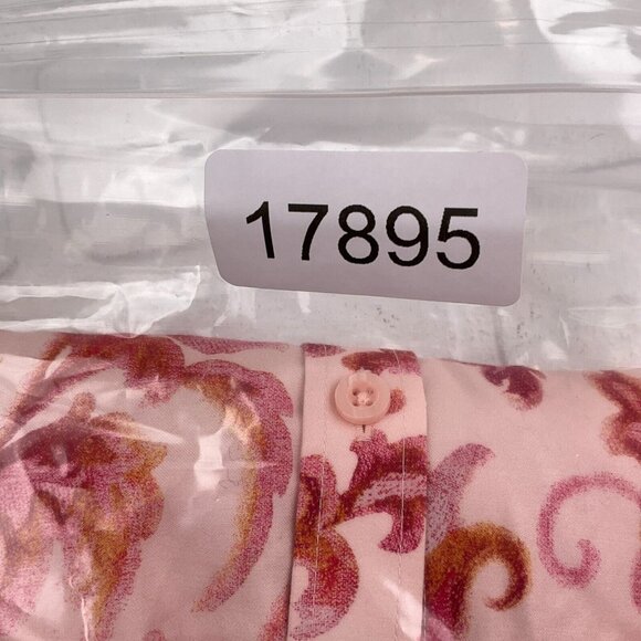 Chicos Blouse Women 4 20 2XLarge Pink Red Floral Classic No Iron Cotton Stretch - Picture 14 of 14